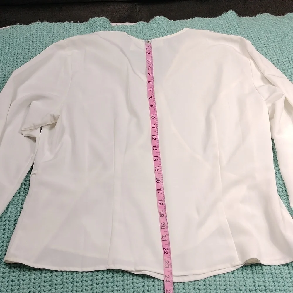 Liz Baker women's floral lace long sleeved blouse size 16 - Picture 10 of 12